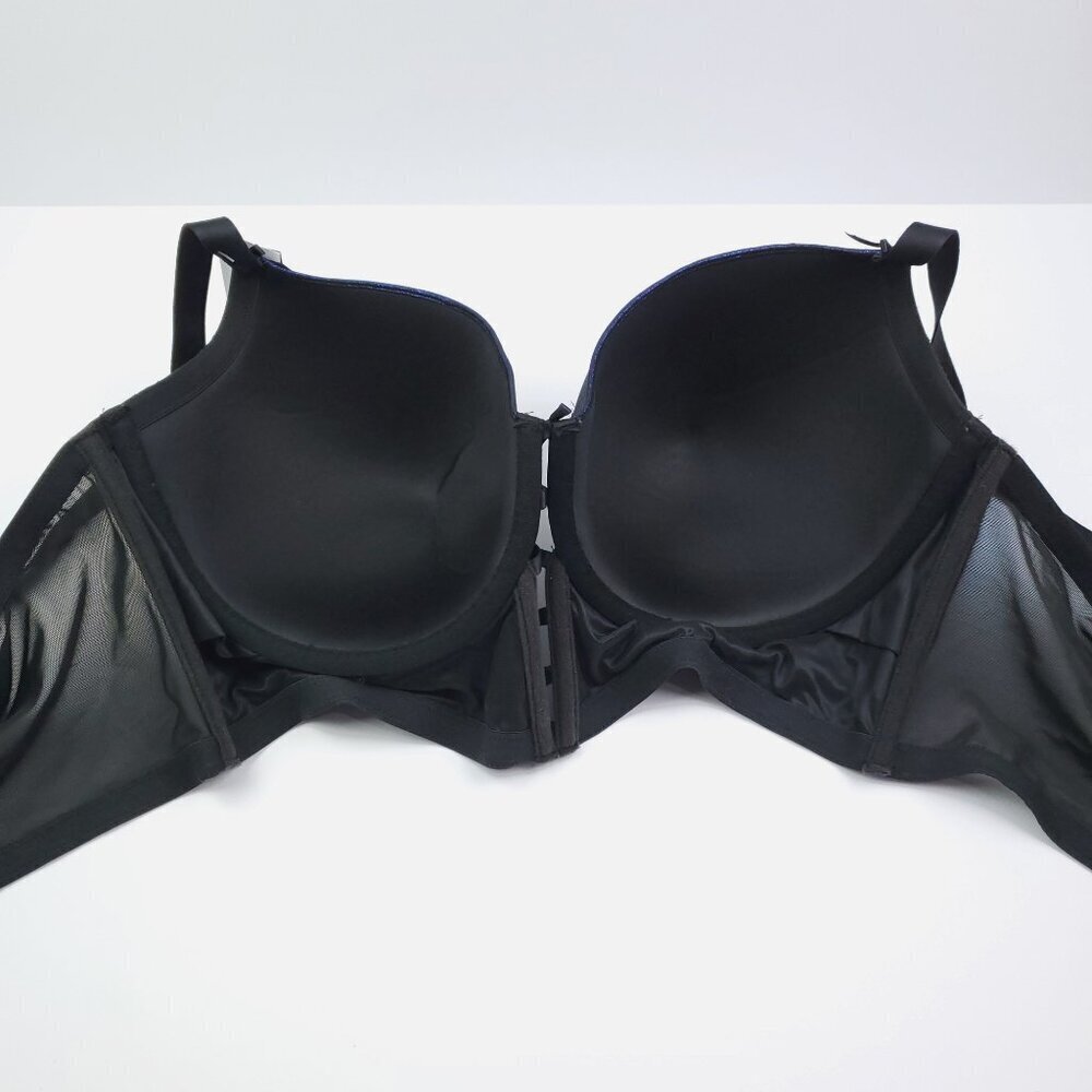Cacique 46DD Bra Seriously Sexy Lightly Lined Balconette Shimmer Lace Bows NWT - Picture 11 of 13